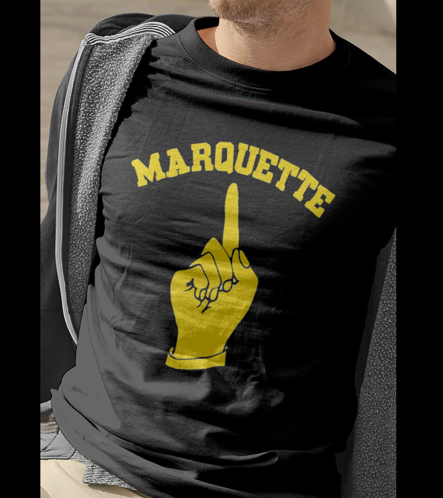 Marquette Yellow Number One Finger T-Shirt
