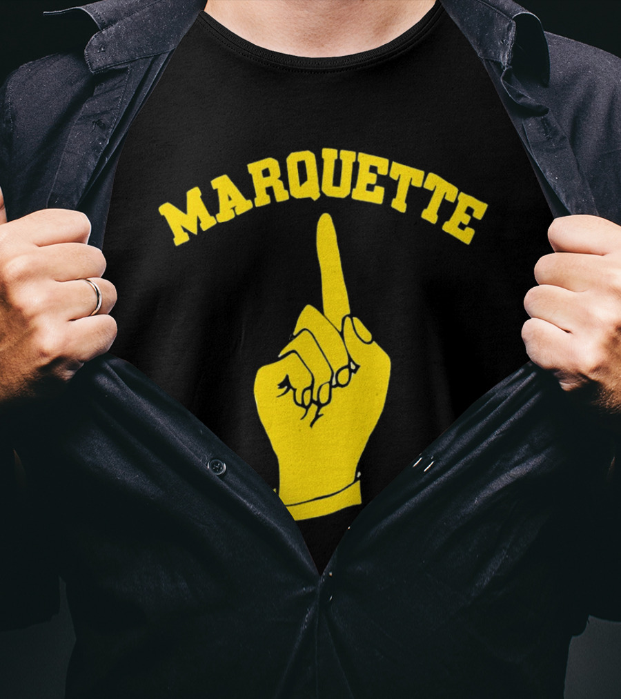 Marquette Yellow Number One Finger T-Shirt