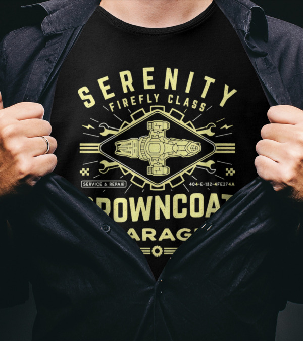 Serenity Firefly Class Browncoat Garage Service And Repair T-Shirt