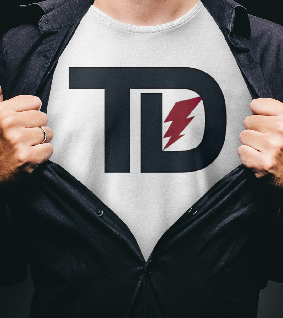 TD Logo With Red Lightning Bolt Tank Dell Houston Texans Football T-Shirt