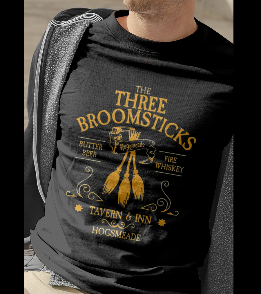 The Three Broomsticks Hogsmeade Tavern And Inn Butter Beer Fire Whiskey T-Shirt