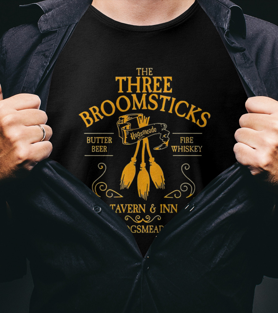 The Three Broomsticks Hogsmeade Tavern And Inn Butter Beer Fire Whiskey T-Shirt