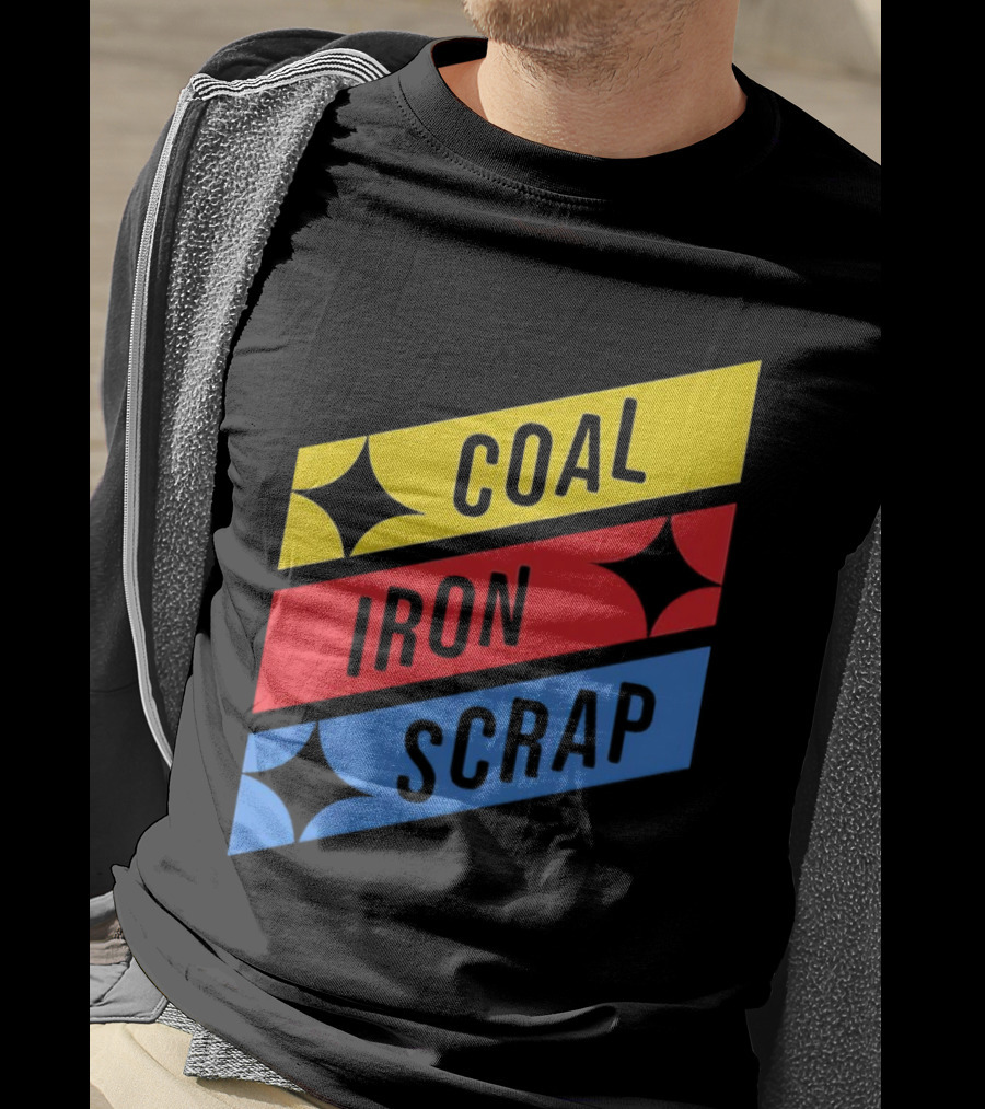 Coal Iron Scrap Pittsburgh Steelers Logo Elements T-Shirt