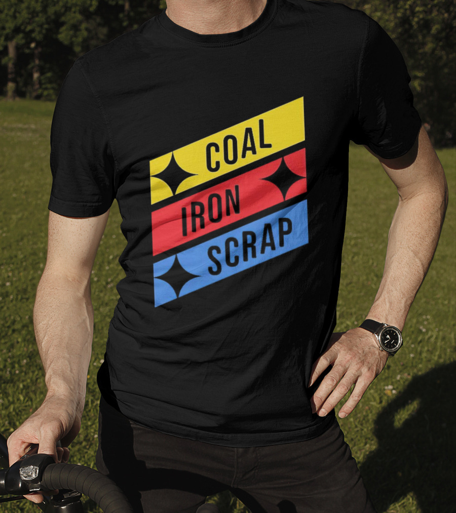 Coal Iron Scrap Pittsburgh Steelers Logo Elements T-Shirt