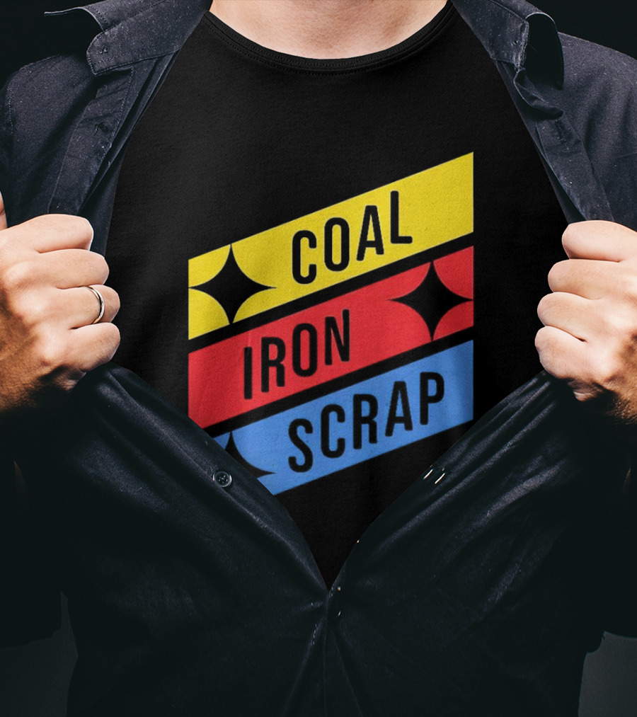 Coal Iron Scrap Pittsburgh Steelers Logo Elements T-Shirt