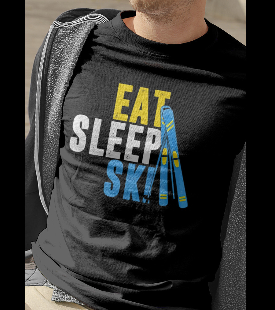 Eat Sleep Ski Skiing Ski Poles T-Shirt