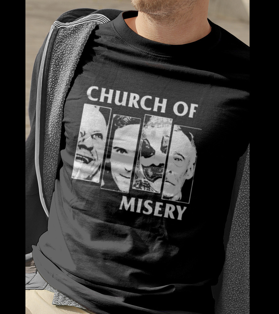 Church Of Misery Serial Killer Portraits Quad Collage T-Shirt