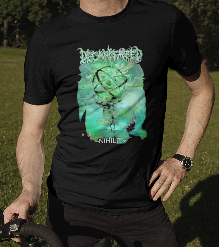 Decapitated Nihility Atomic Symbol Surreal Green Landscape T-Shirt
