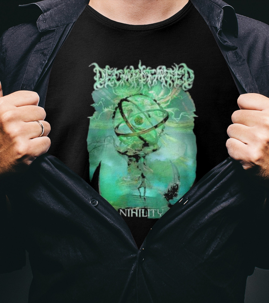 Decapitated Nihility Atomic Symbol Surreal Green Landscape T-Shirt