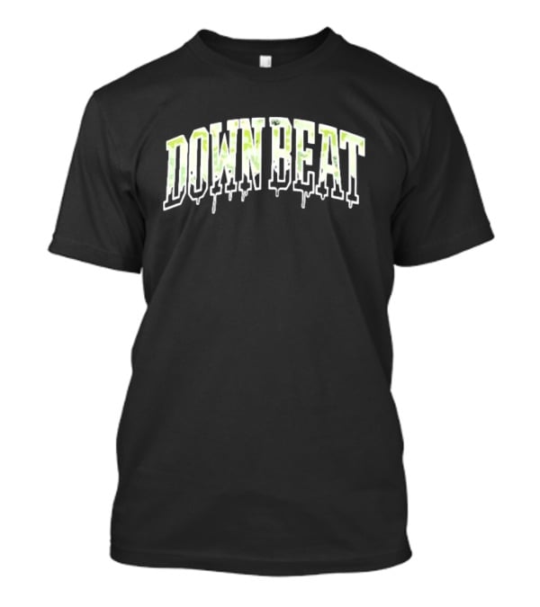Downbeat Camo Varsity Drip Text T-Shirt