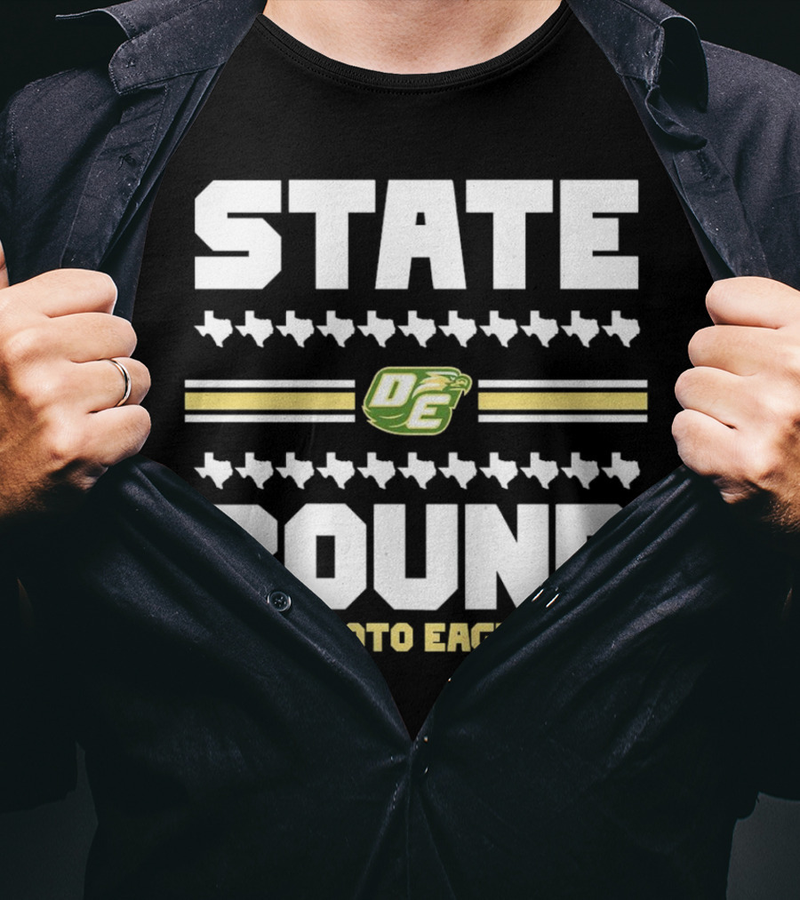 STATE BOUND DESOTO EAGLES OE Logo With Texas Outline T-Shirt