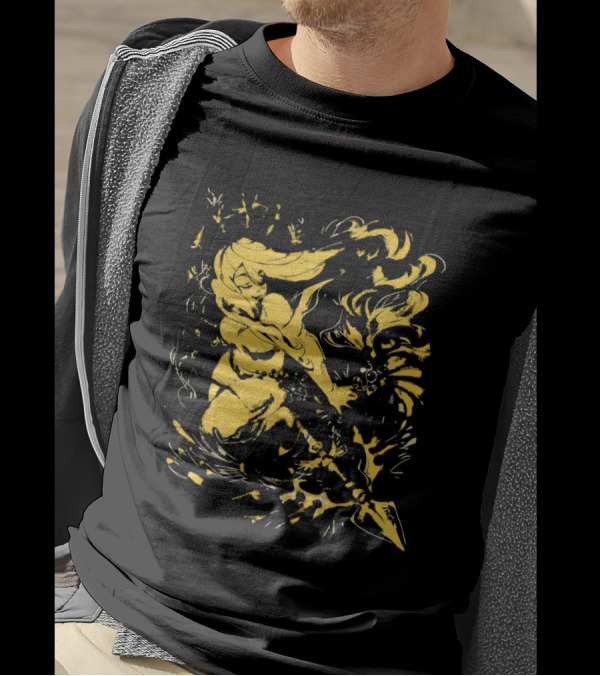 Galaxy Gal HelloWinter Vintage Warrior Fantasy Scene T-Shirt