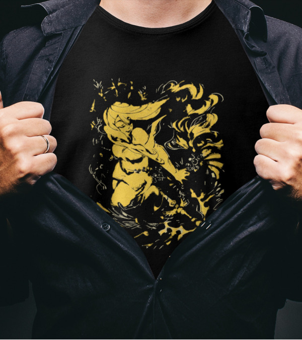 Galaxy Gal HelloWinter Vintage Warrior Fantasy Scene T-Shirt