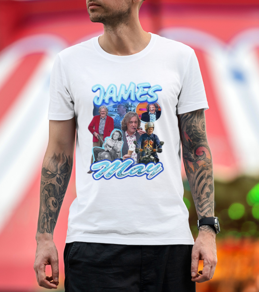 James May Vintage Ice Cream Motorbike Collage T-Shirt