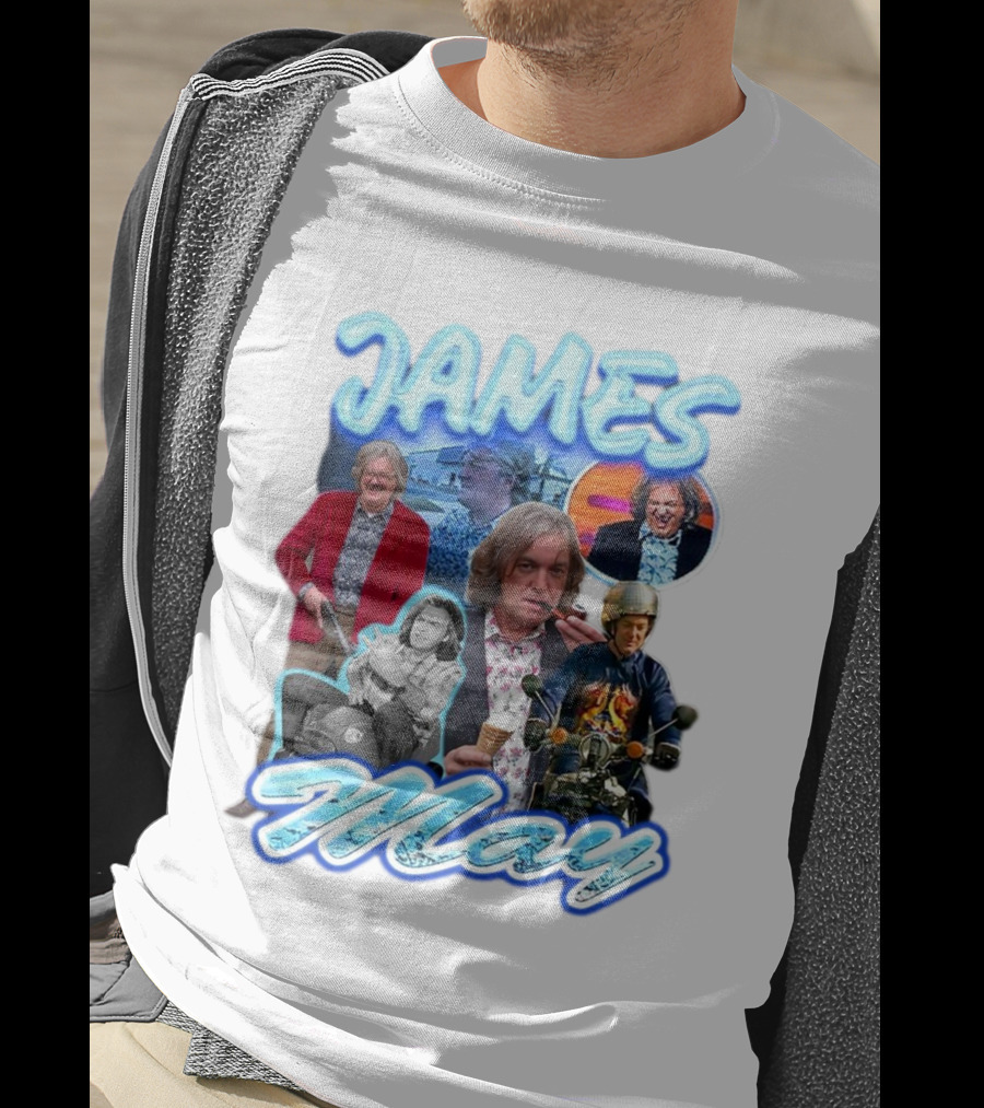 James May Vintage Ice Cream Motorbike Collage T-Shirt