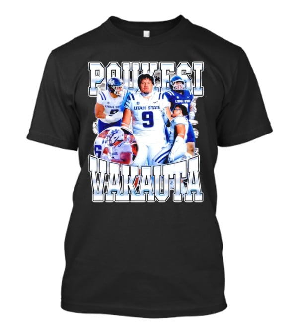 Poukesi Vakauta Utah State Aggies Football Player Number 9 T-Shirt