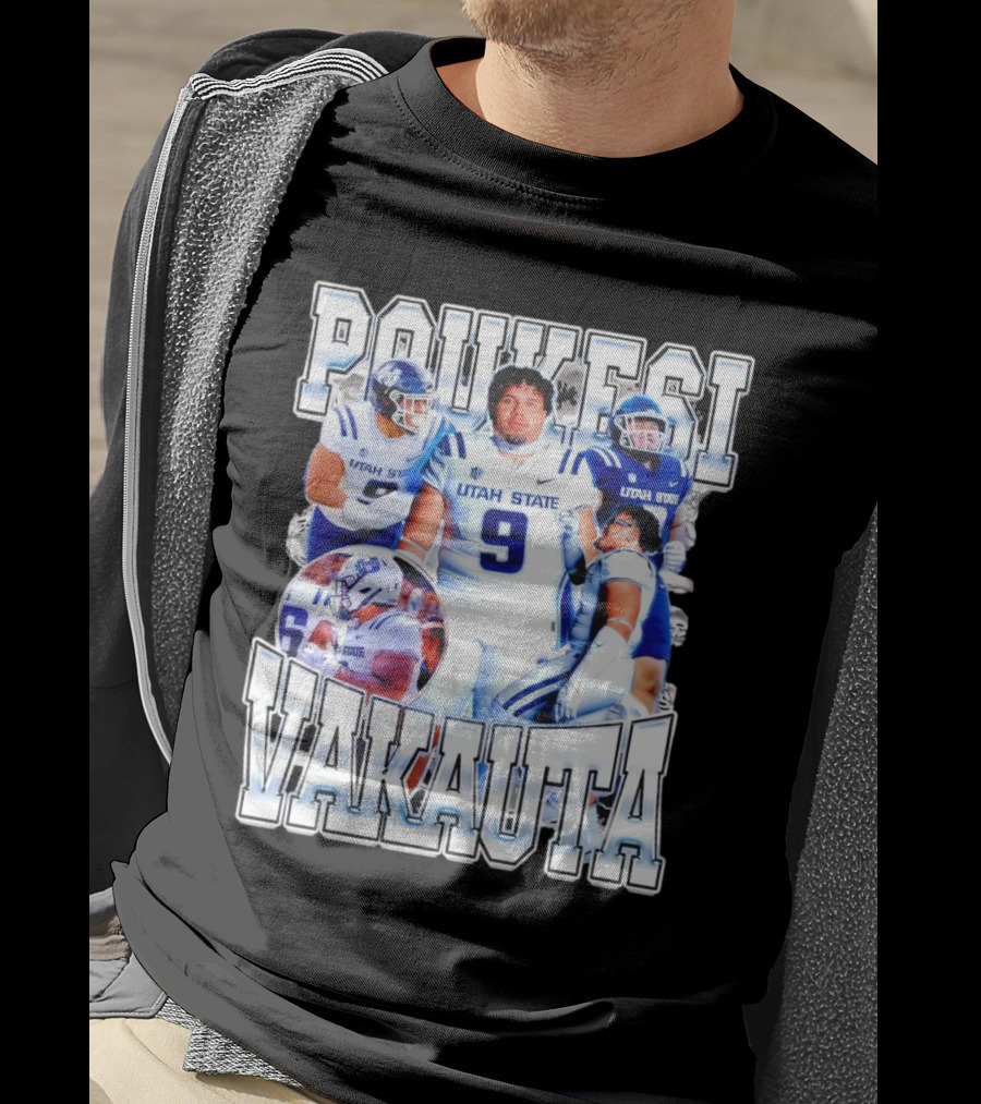 Poukesi Vakauta Utah State Aggies Football Player Number 9 T-Shirt