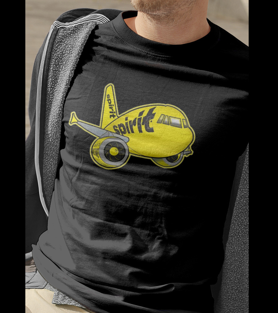 Spirit Airlines Airbus Cartoon Airplane T-Shirt