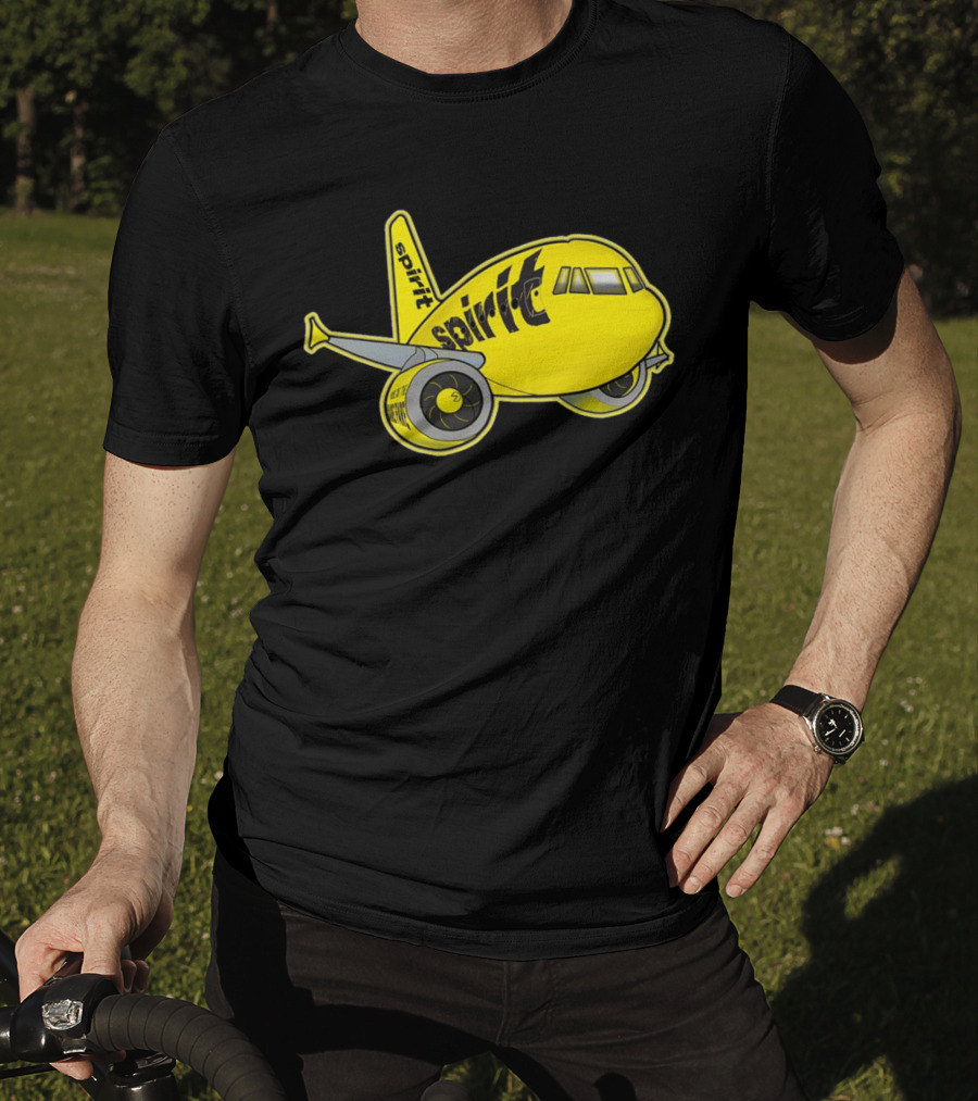 Spirit Airlines Airbus Cartoon Airplane T-Shirt