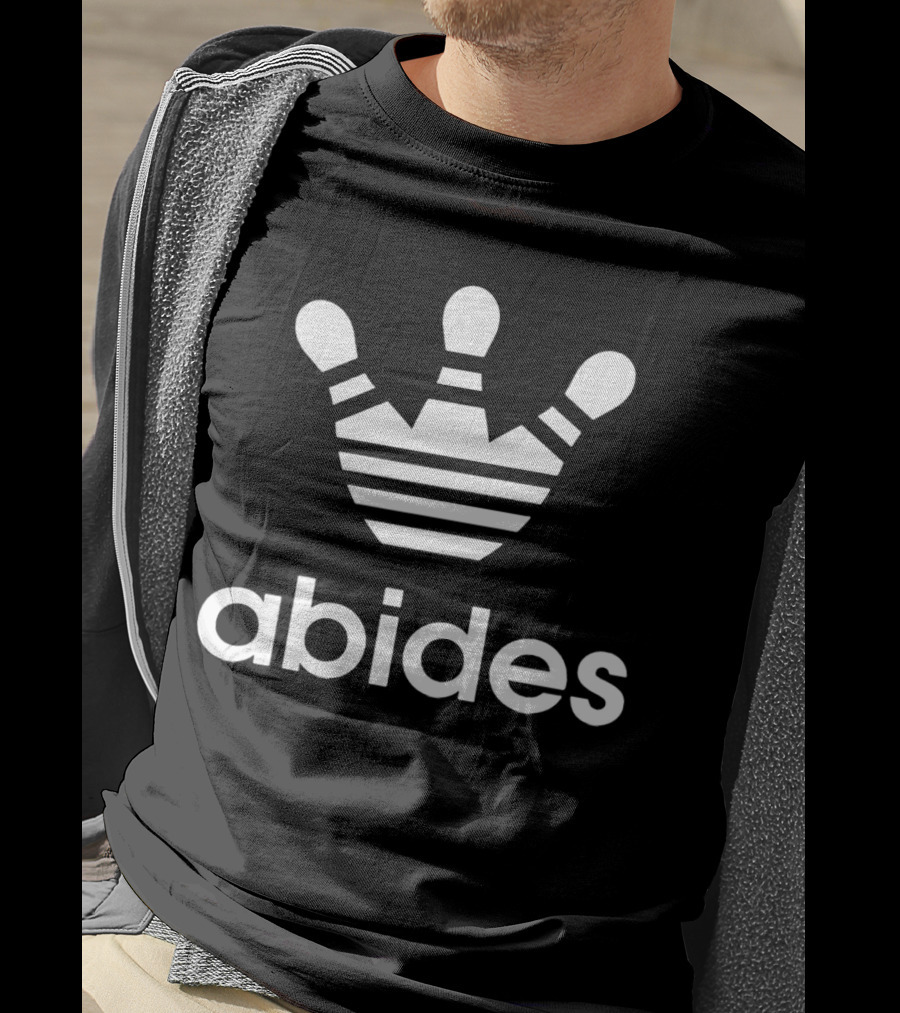 Abides Lebowski Bowling Crown Pins T-Shirt