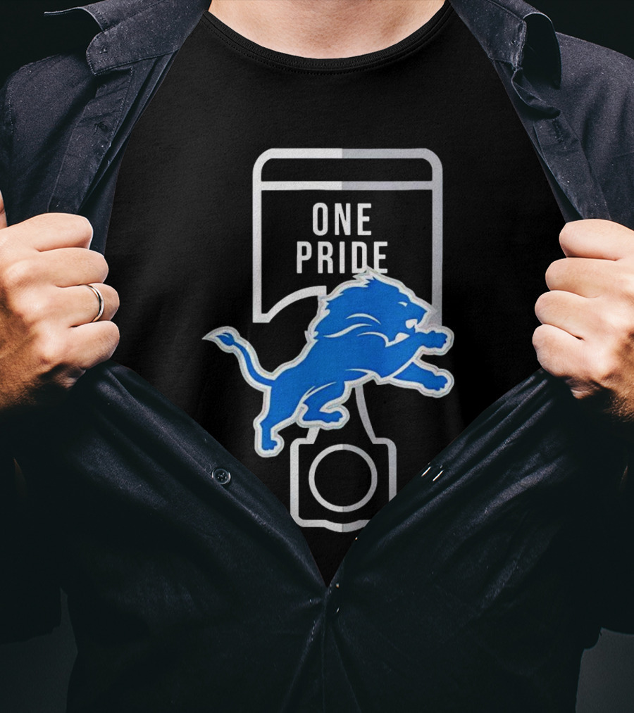 Detroit Lions One Pride Blue Lion T-Shirt