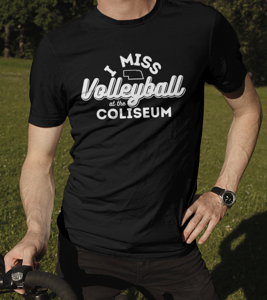 I Miss Volleyball At The Coliseum Nebraska Outline T-Shirt