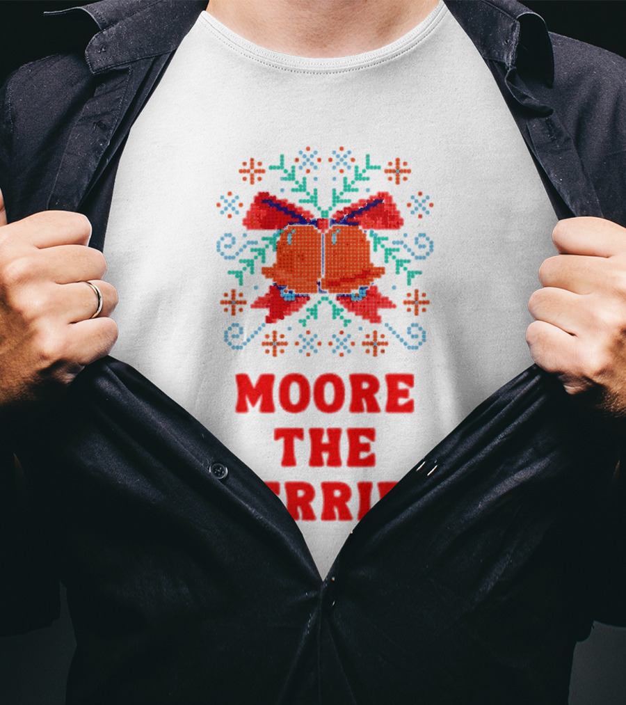 Moore The Merrier Christmas Bow Festive Decor T-Shirt