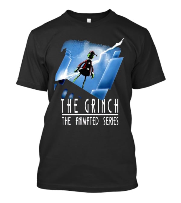 The Grinch Striking Pose Under Lightning In The Animated Series T-Shirt