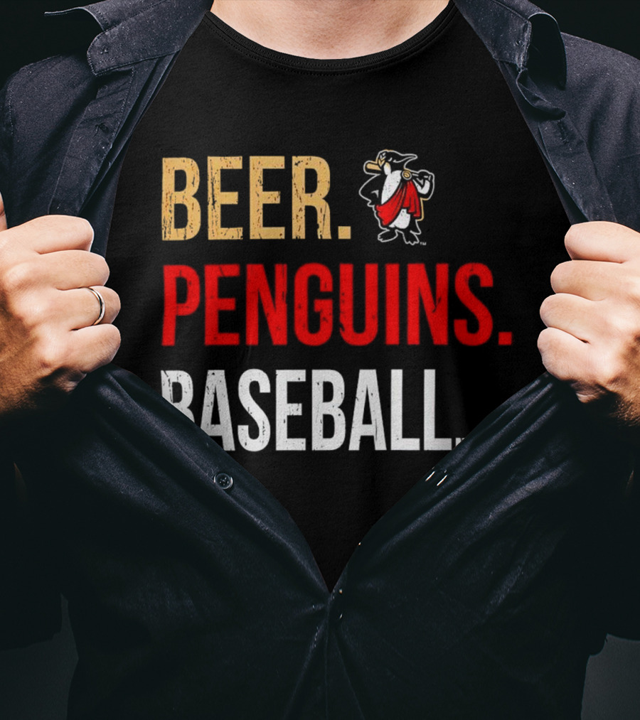 Beer Penguins Baseball 108 Stitches T-Shirt