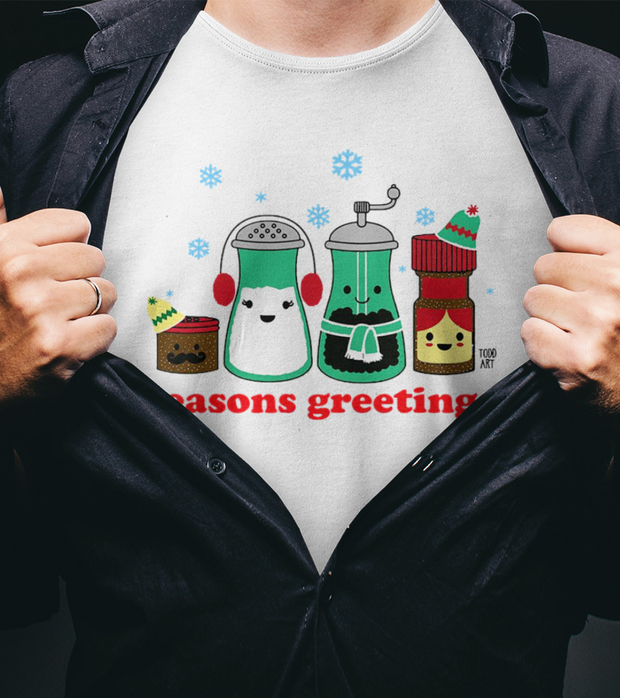 Seasons Greetings Christmas Cute Winter Spice Character T-Shirt