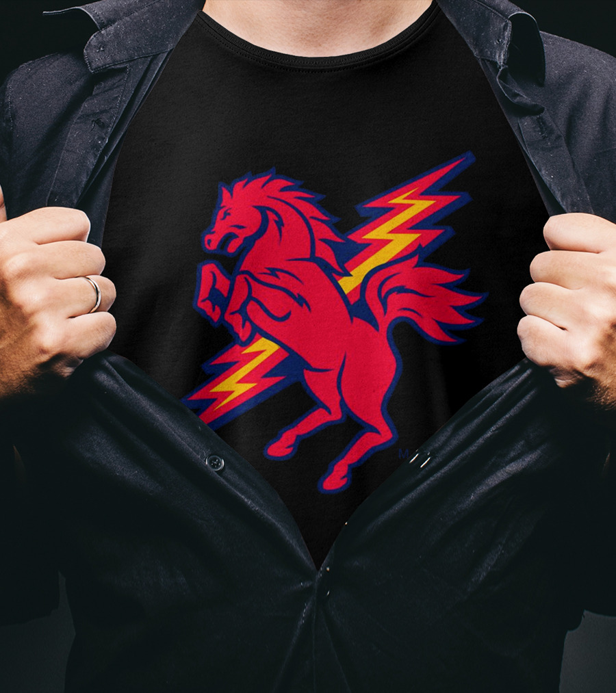 St. John's Red Storm Thunder Horse Lightning Bolt T-Shirt