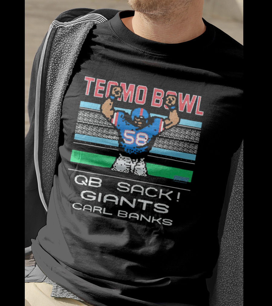 Tecmo Bowl QB Sack Giants Carl Banks 58 T-Shirt