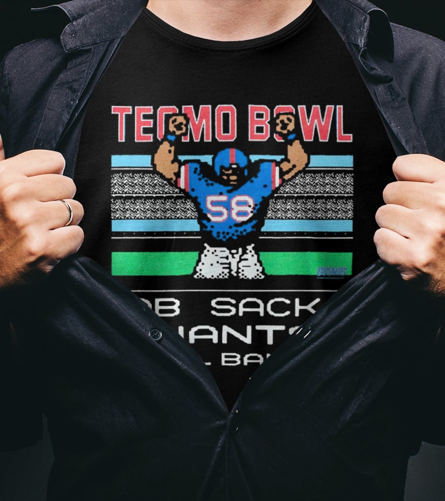 Tecmo Bowl QB Sack Giants Carl Banks 58 T-Shirt