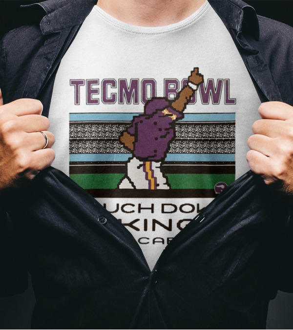 Tecmo Bowl Touch Down Vikings Cris Carter Retro Pixel T-Shirt