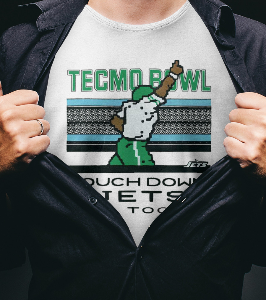 Tecmo Bowl Touch Down New York Jets Al Toon Retro Gaming Iconic Scene T-Shirt