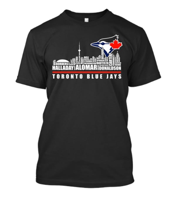 Toronto Blue Jays Skyline Names Halladay Alomar Carter Donaldson Toronto City T-Shirt