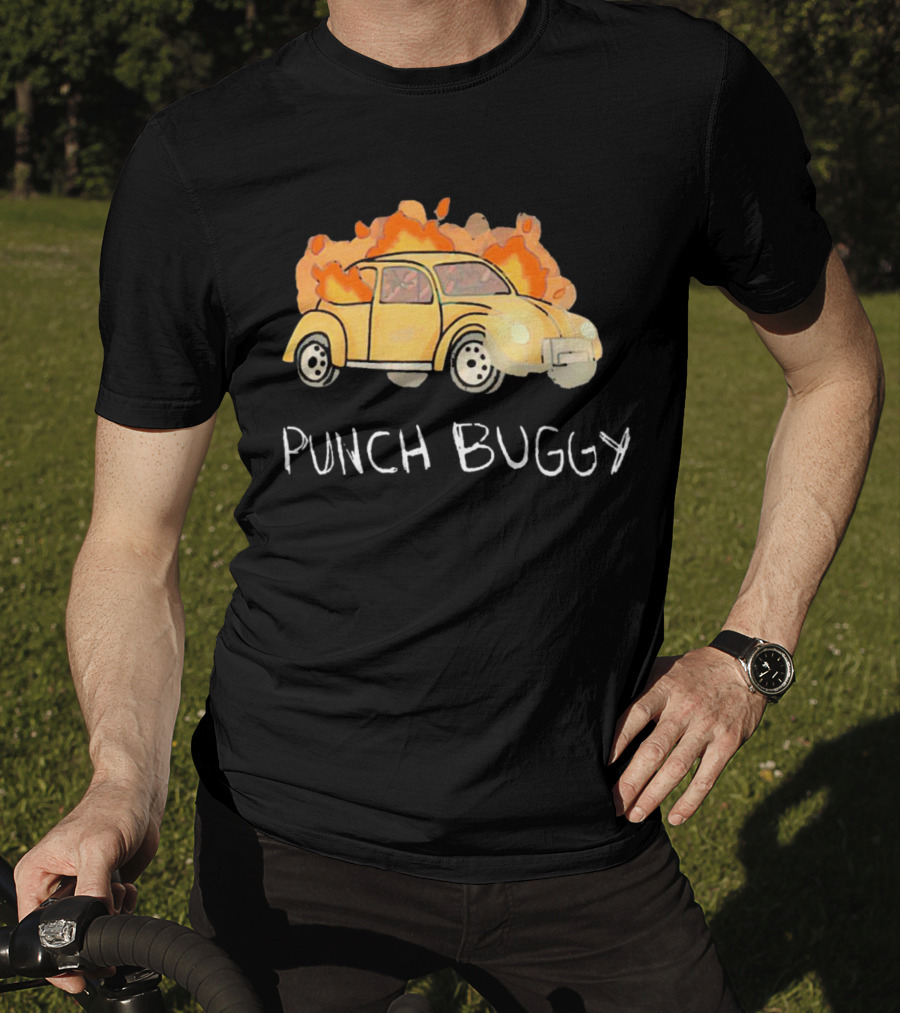 Punch Buggy Car On Fire Iconic Flames Image T-Shirt