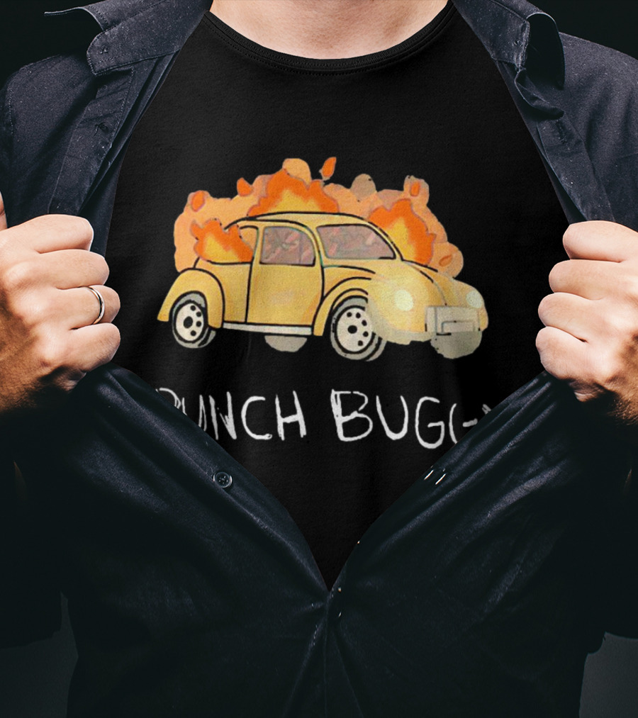 Punch Buggy Car On Fire Iconic Flames Image T-Shirt