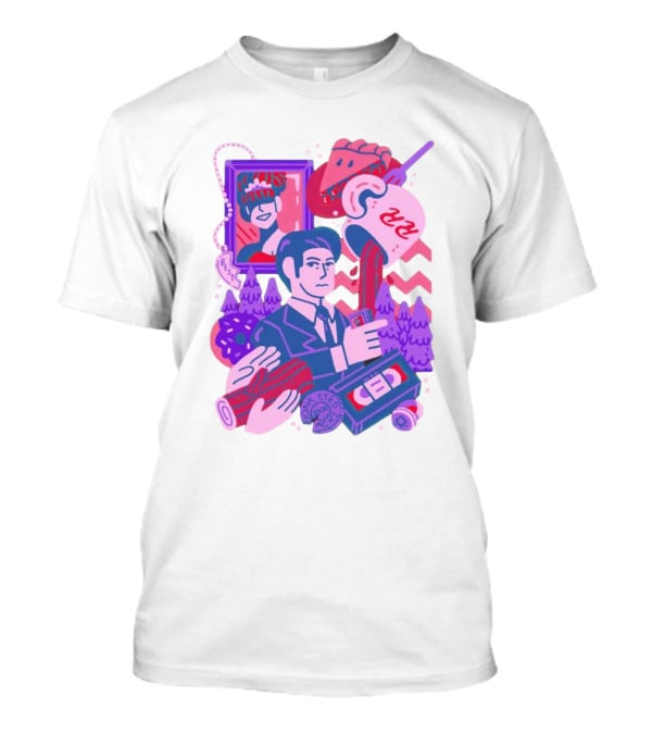 Meanwhile Twin Peaks Mystery Icons And Coffee Pie Logs T-Shirt