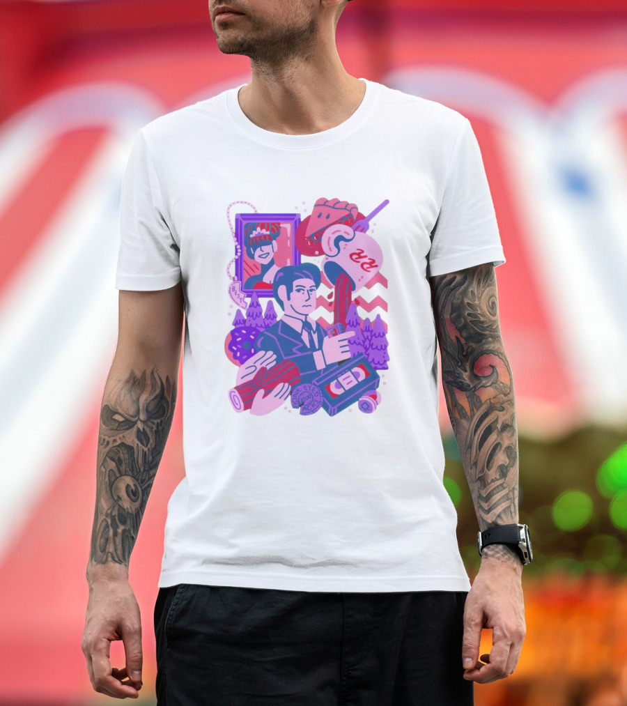 Meanwhile Twin Peaks Mystery Icons and Coffee Pie Logs T-Shirt