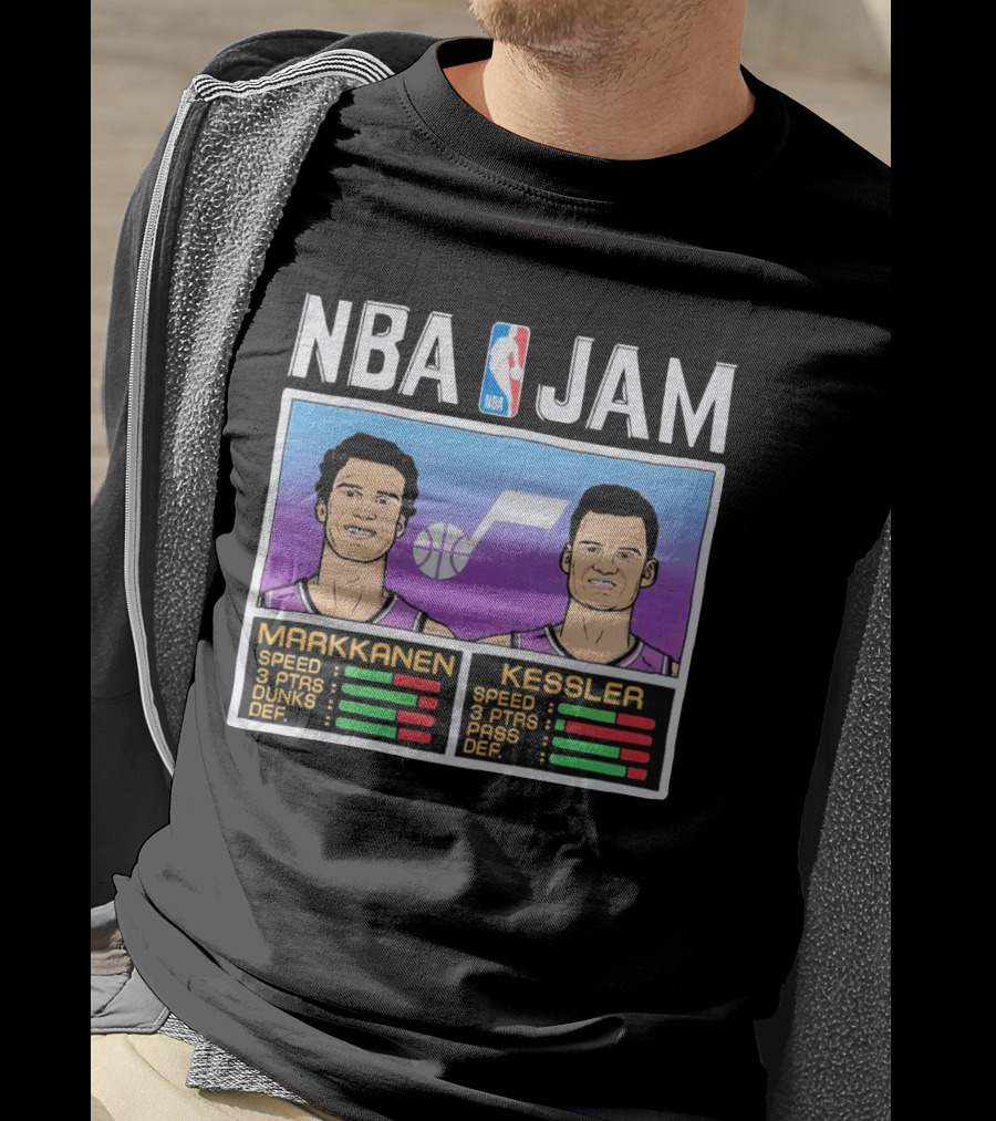 NBA Jam Jazz Markkanen Kessler Player Stats T-Shirt