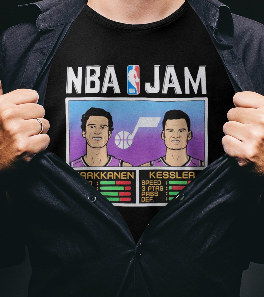 NBA Jam Jazz Markkanen Kessler Player Stats T-Shirt