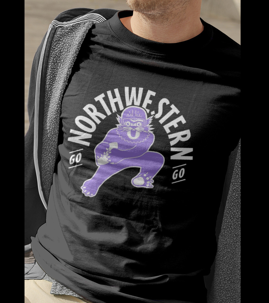 Northwestern Wildcats Football Mascot Go Northwestern Go T-Shirt