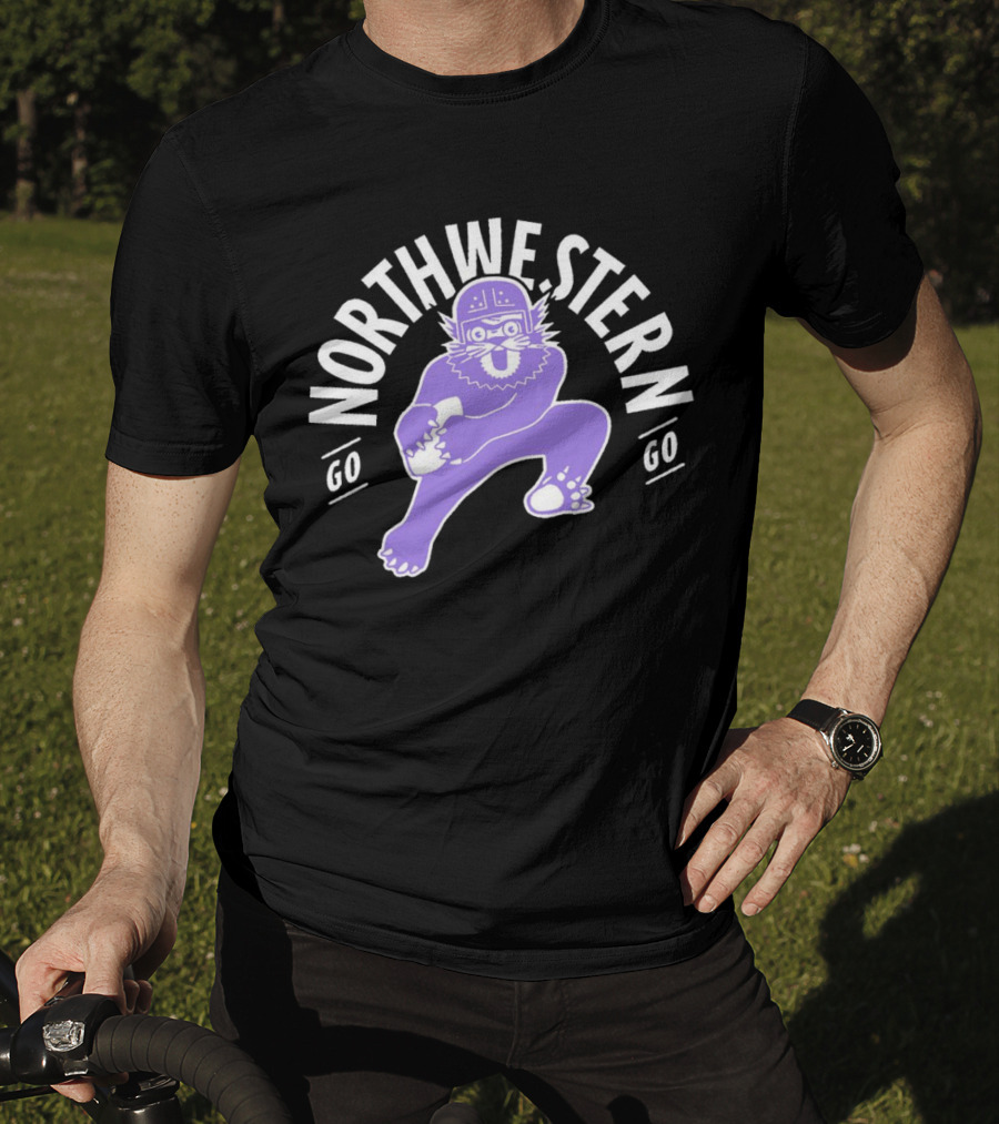 Northwestern Wildcats Football Mascot Go Northwestern Go T-Shirt