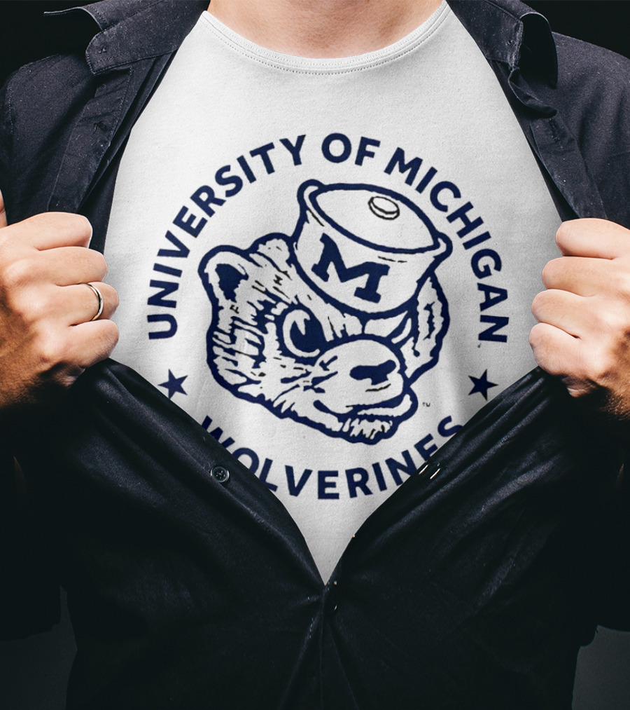 University Of Michigan Wolverines Mascot M Hat T-Shirt