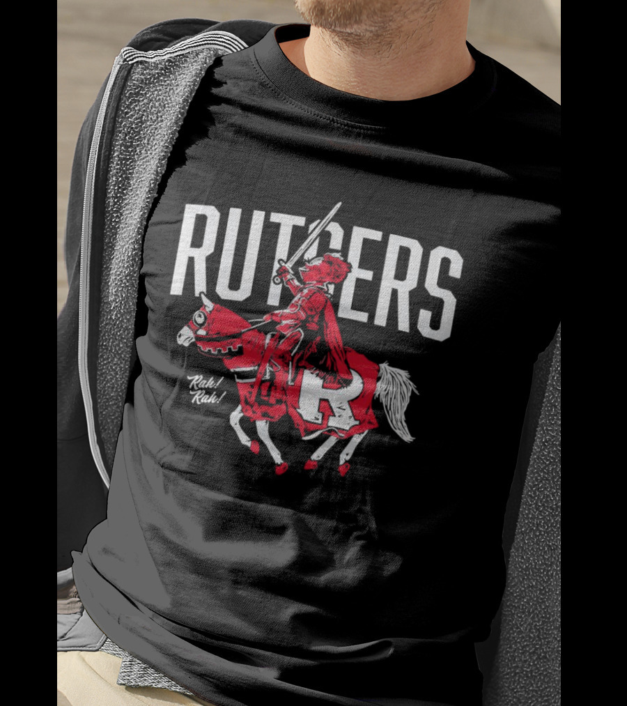 Rutgers Scarlet Knights Mascot Rah Rah Sword Horse T-Shirt