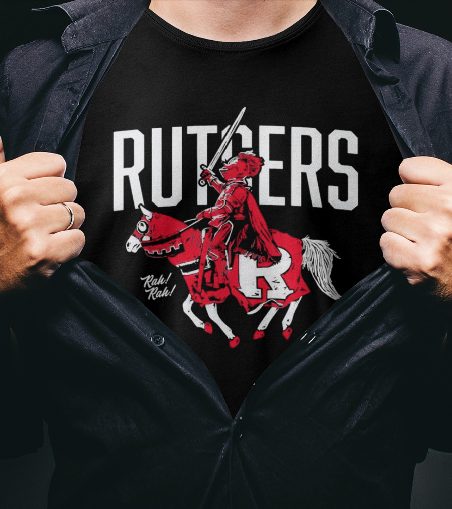 Rutgers Scarlet Knights Mascot Rah Rah Sword Horse T-Shirt