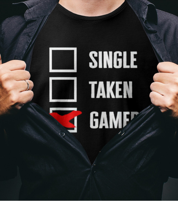 Single Taken Gamer Checkbox With Red X T-Shirt