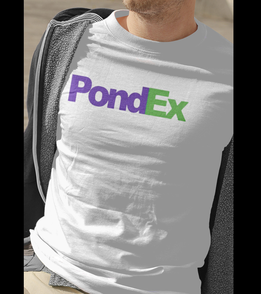 PondEx Bold Purple Green Text T-Shirt