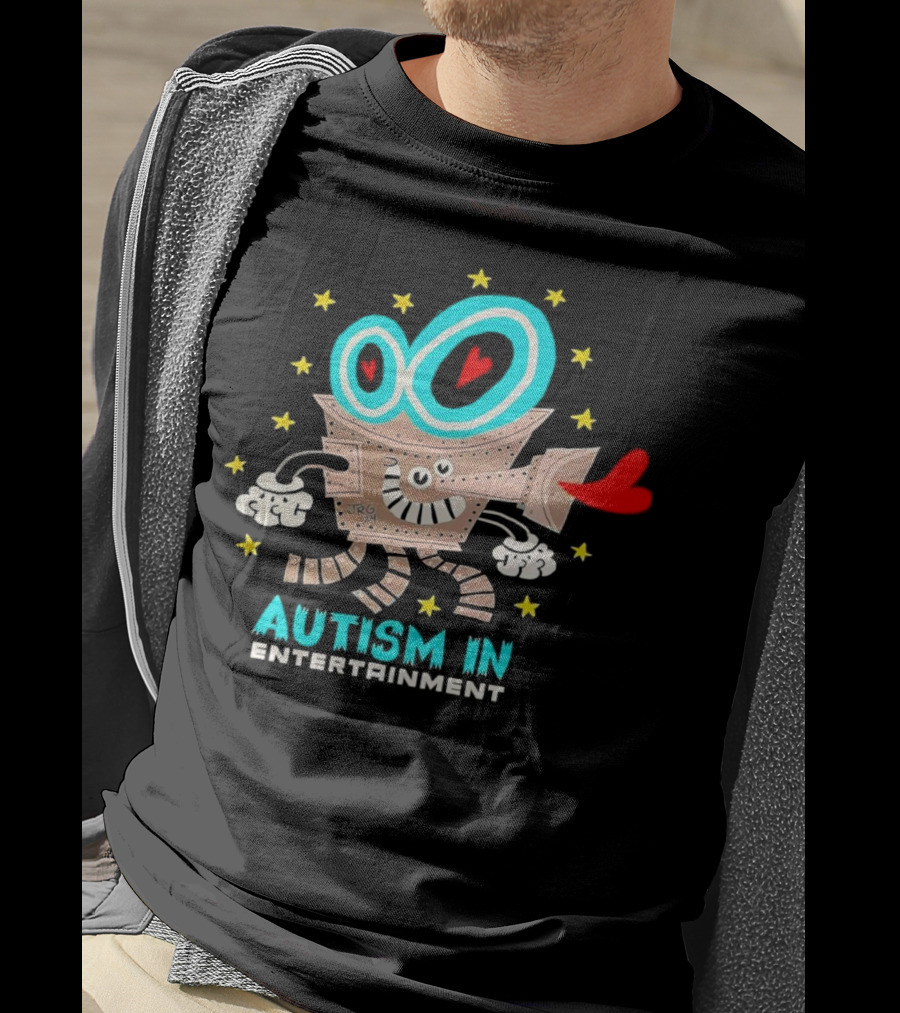 Autism In Entertainment Starry-Eyed Robot With Heart Projector T-Shirt